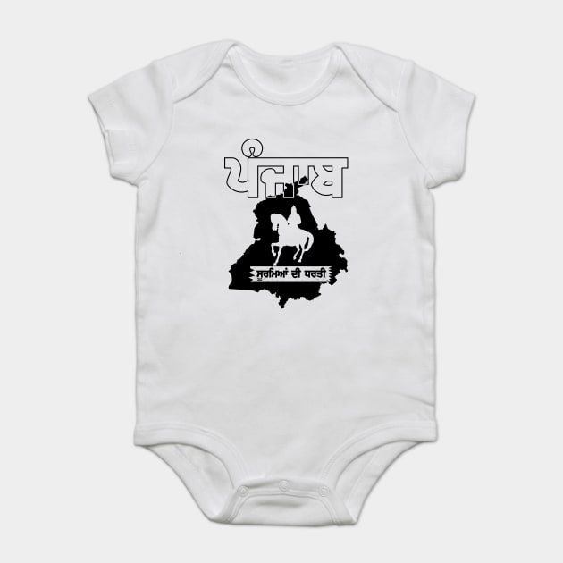 PUNJAB HEROES - PUNJABI SOORME BLACK Baby Bodysuit by PUNJABISTYL